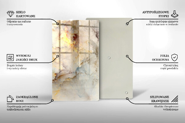 Skleněná krájecí deska Textura mramoru se zlatem