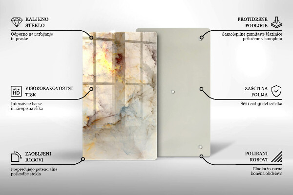 Skleněná krájecí deska Textura mramoru se zlatem