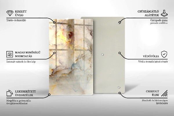 Skleněná krájecí deska Textura mramoru se zlatem