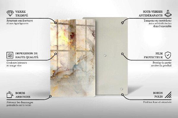 Skleněná krájecí deska Textura mramoru se zlatem