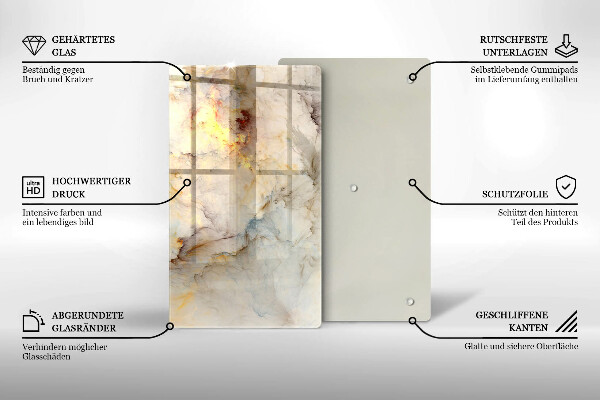 Skleněná krájecí deska Textura mramoru se zlatem