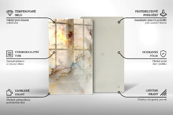 Skleněná krájecí deska Textura mramoru se zlatem