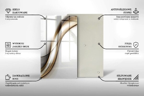 Skleněná deska do kuchyně Měkké linie abstrakce