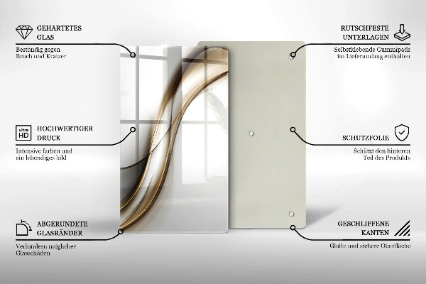 Skleněná deska do kuchyně Měkké linie abstrakce