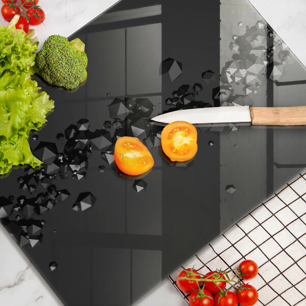 Skleněná deska do kuchyně 3d abstrakce tvarů