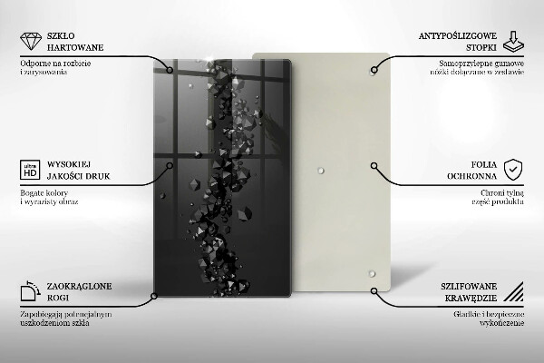 Skleněná deska do kuchyně 3d abstrakce tvarů