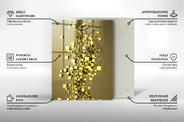 Skleněná deska do kuchyně 3d abstrakce tvarů