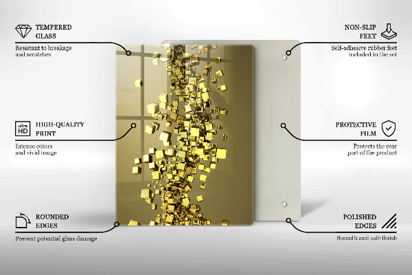 Skleněná deska do kuchyně 3d abstrakce tvarů