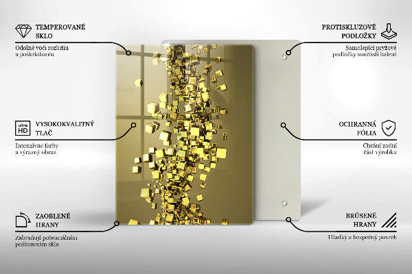 Skleněná deska do kuchyně 3d abstrakce tvarů