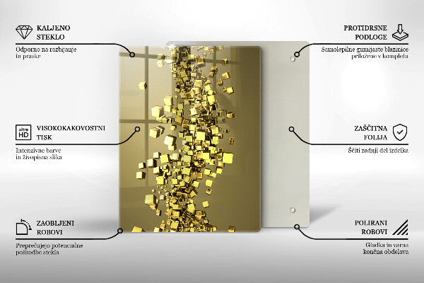 Skleněná deska do kuchyně 3d abstrakce tvarů