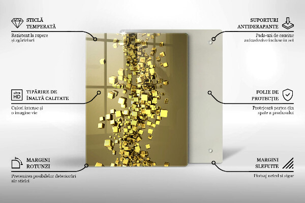 Skleněná deska do kuchyně 3d abstrakce tvarů