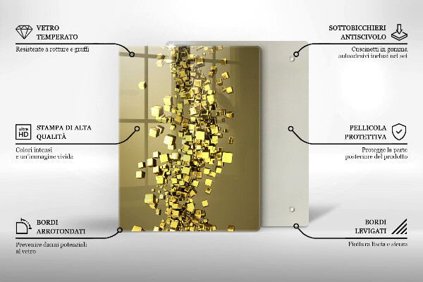 Skleněná deska do kuchyně 3d abstrakce tvarů