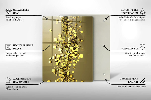 Skleněná deska do kuchyně 3d abstrakce tvarů