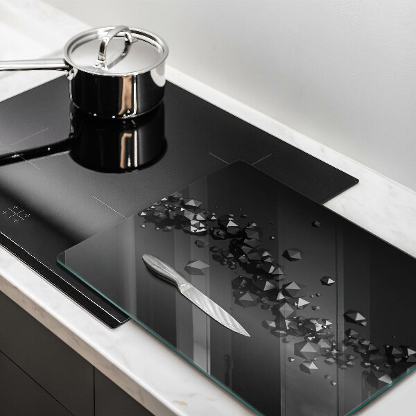 Skleněná deska do kuchyně 3d abstrakce tvarů