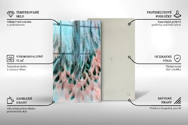 Skleněná deska do kuchyně Boho ptačí peří