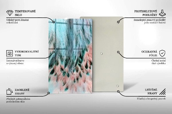 Skleněná deska do kuchyně Boho ptačí peří