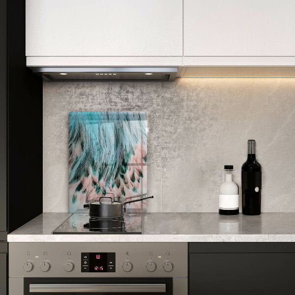 Skleněná deska do kuchyně Boho ptačí peří