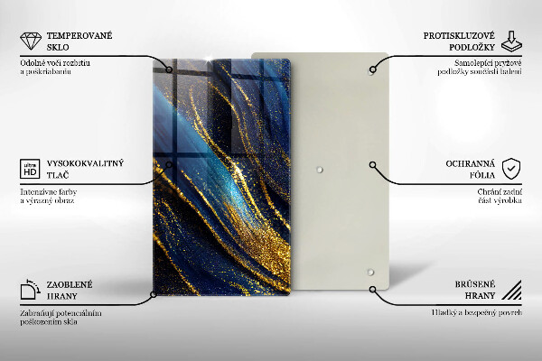 Skleněná krájecí deska Námořnická modrá abstrakce