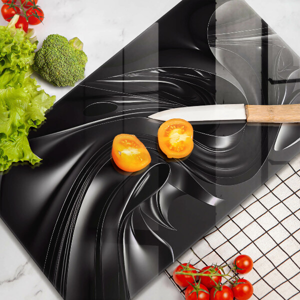 Skleněná krájecí deska Abstraktní černá hmota