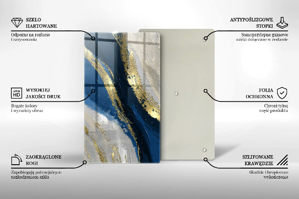 Skleněná krájecí deska Textura se zlatem