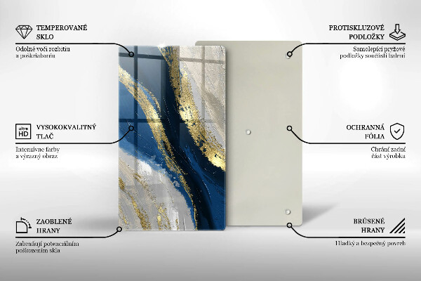 Skleněná krájecí deska Textura se zlatem