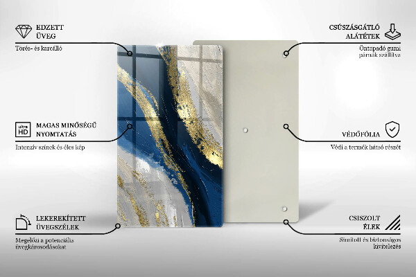 Skleněná krájecí deska Textura se zlatem