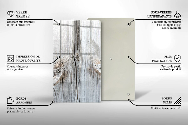 Skleněná krájecí deska Světlá struktura dřeva