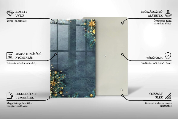 Skleněná krájecí deska Vánoční dekorace