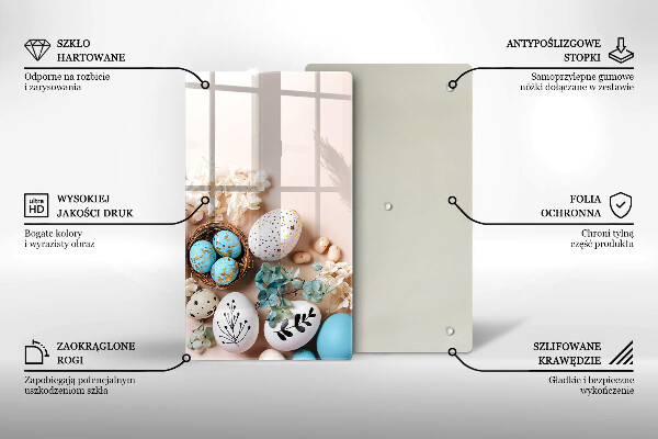 Skleněná krájecí deska Velikonoční dekorace