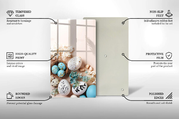 Skleněná krájecí deska Velikonoční dekorace