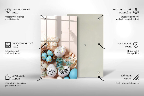 Skleněná krájecí deska Velikonoční dekorace