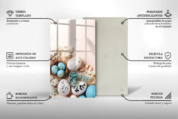 Skleněná krájecí deska Velikonoční dekorace