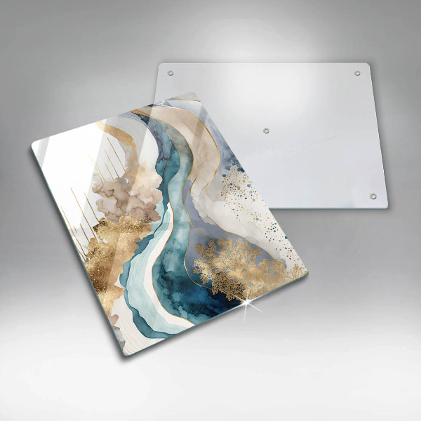 Skleněná deska do kuchyně Barevný mramor