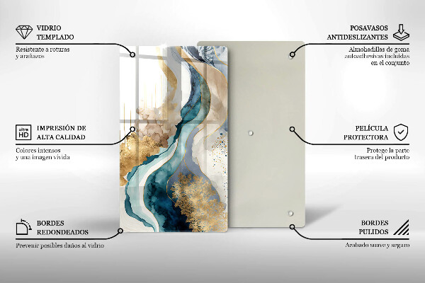 Skleněná deska do kuchyně Barevný mramor