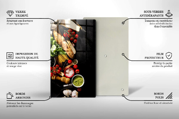 Skleněná deska do kuchyně Italské přísady a koření