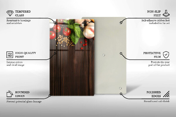 Skleněná deska do kuchyně Zelenina na stole