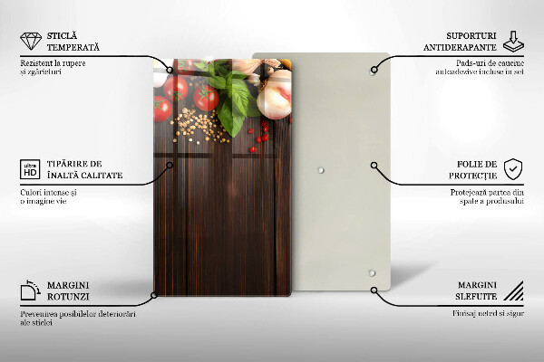 Skleněná deska do kuchyně Zelenina na stole