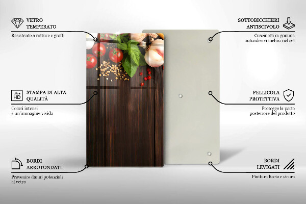 Skleněná deska do kuchyně Zelenina na stole