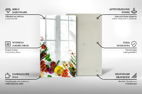 Skleněná deska do kuchyně Zelenina a koření