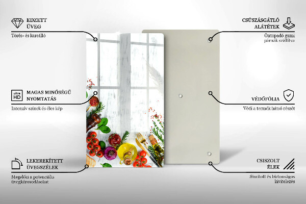 Skleněná deska do kuchyně Zelenina a koření