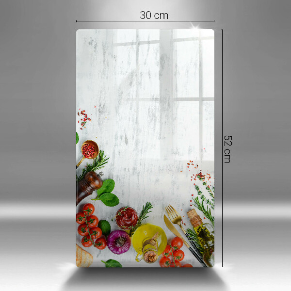 Skleněná deska do kuchyně Zelenina a koření