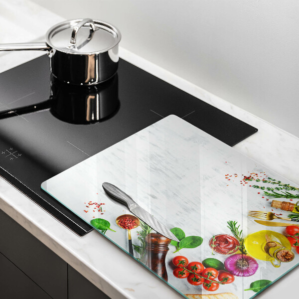 Skleněná deska do kuchyně Zelenina a koření