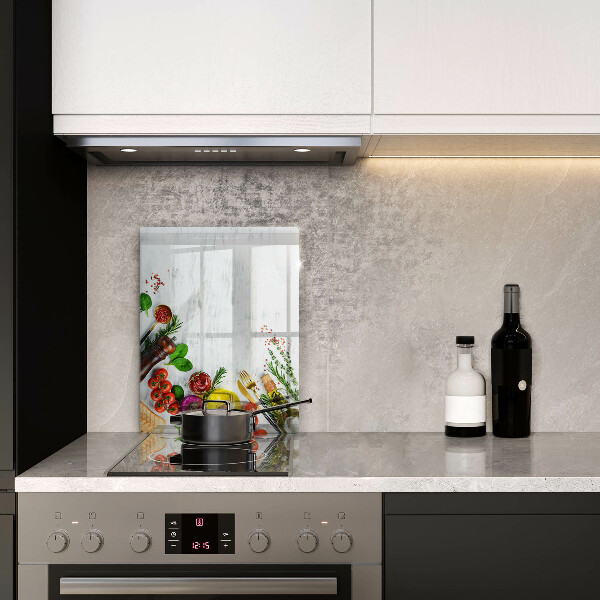 Skleněná deska do kuchyně Zelenina a koření