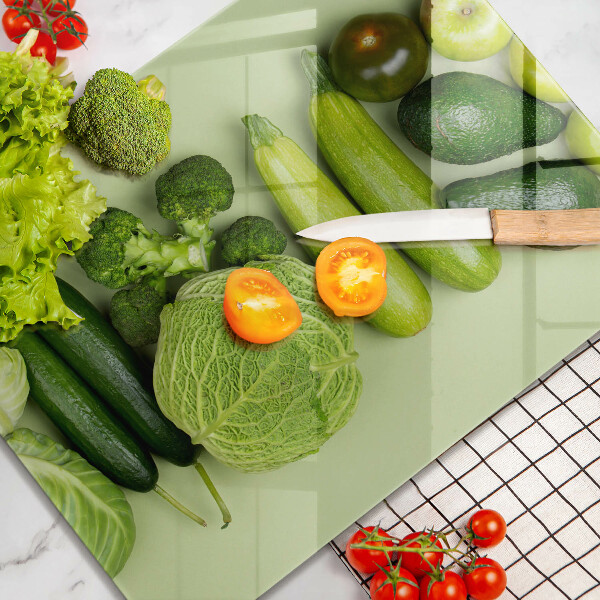 Skleněná deska do kuchyně Zelené ovoce a zelenina