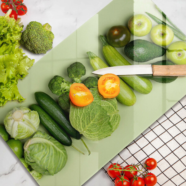 Skleněná deska do kuchyně Zelené ovoce a zelenina