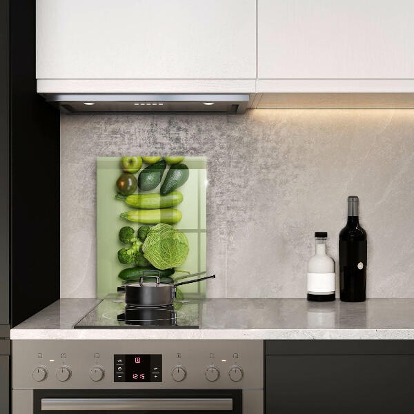 Skleněná deska do kuchyně Zelené ovoce a zelenina