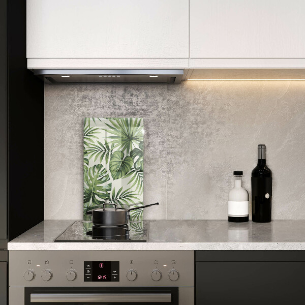 Skleněná deska do kuchyně Ilustrace monstera listy