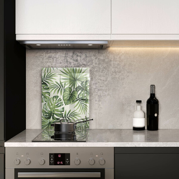 Skleněná deska do kuchyně Ilustrace monstera listy