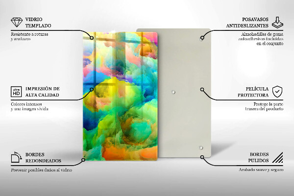 Skleněná deska do kuchyně Barevná abstrakce