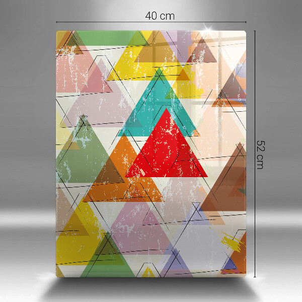 Skleněná deska do kuchyně Malované trojúhelníky